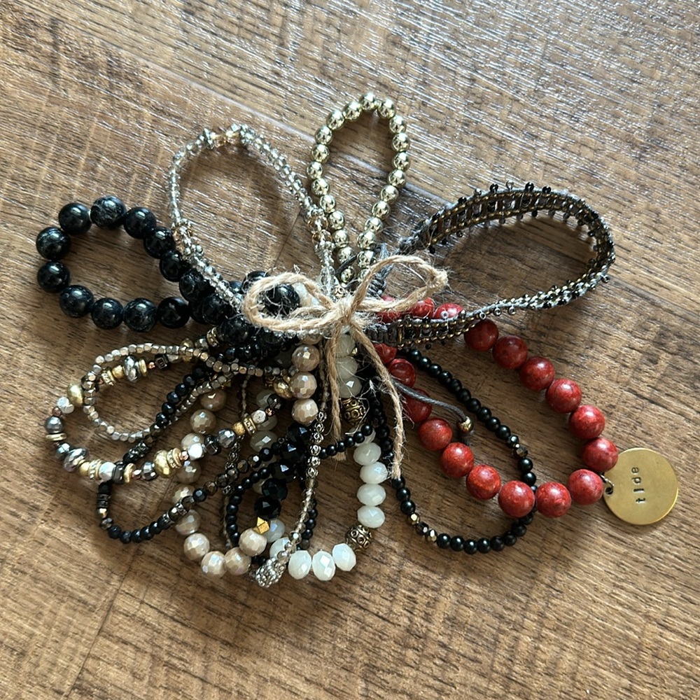 Stella & Dot & More Beaded Bracelet Jewelry lot neutral and earth tones Set/Lot